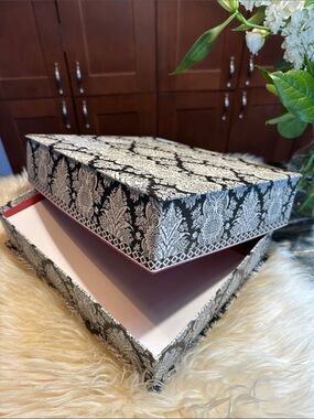 Damask box great for holding paper, cards and stationary